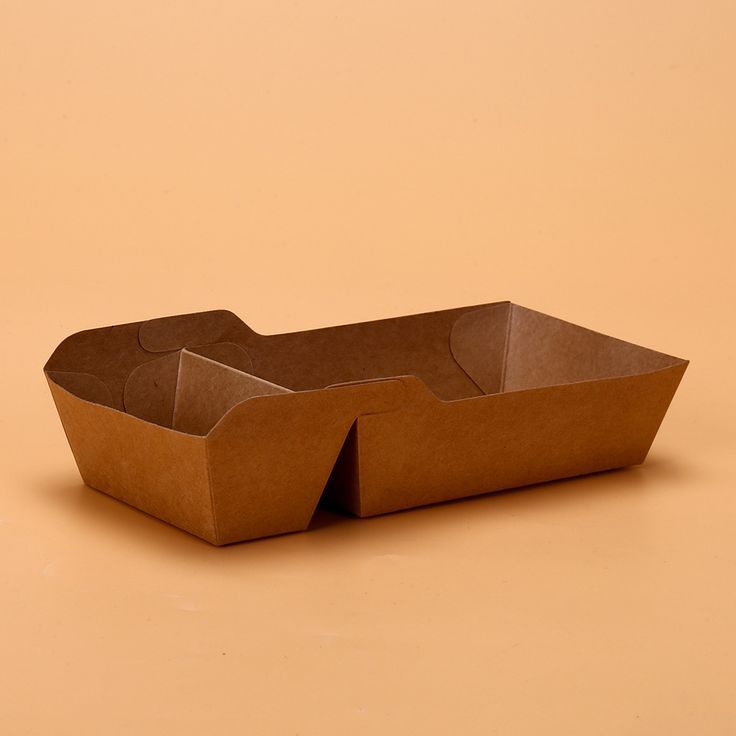 Two Compartment Kraft Paper Boat Food Tray