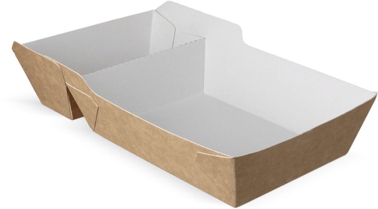 Two Compartment Kraft Paper Boat Food Tray