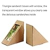 Triangle Sandwich Boxes with Window Kraft Paper Sandwich Packaging Box Sandwich Take Out Containers,Cheesecake,Cake Slice Container,Restaurant, 2.9 x 4.8 x 4.8 Inch.