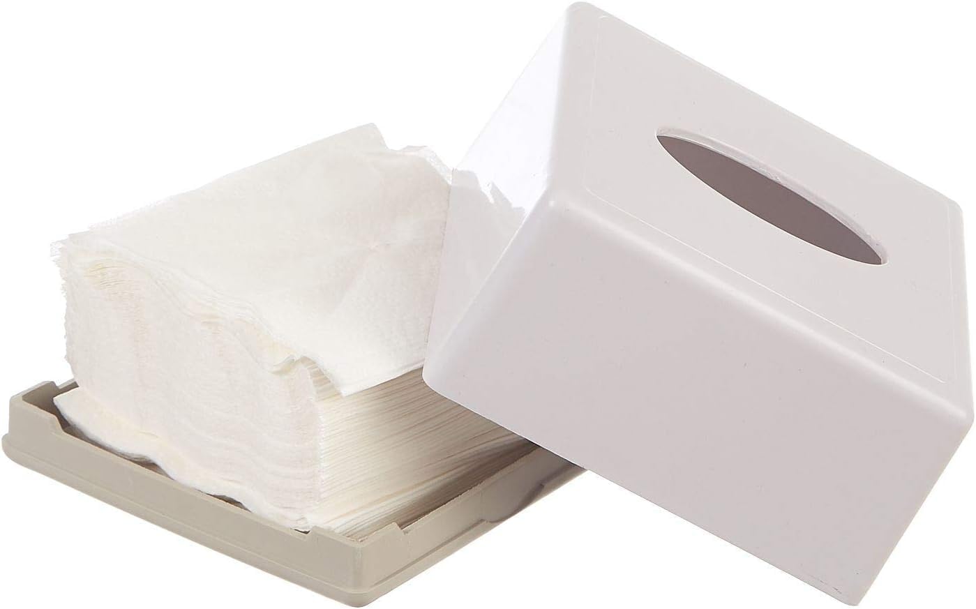 Square Tissue Dispenser and Holder for Bathroom Vanity Countertops Bedroom Desks Tables 12 X 12 X 7 cms with 1 refill