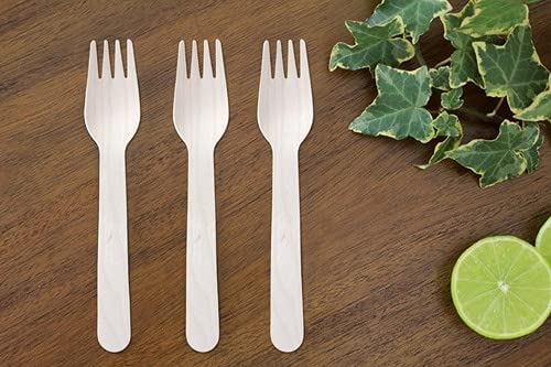 Wooden Areca Leaf Fork I Biodegradable Disposable Fork for Food I Compostable, Leak Proof, Ecofriendly I for Home Use, Party, Weddings Events