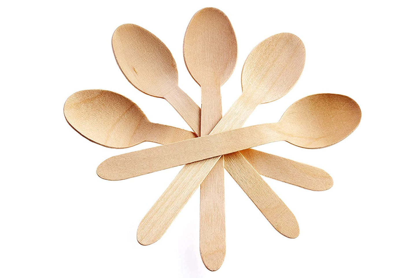 Disposable Wooden Spoons Cutlery, Recyclable Biodegradable Dessert Spoons, Disposable teaspoons for Party Picnic, BBQ and Weddings