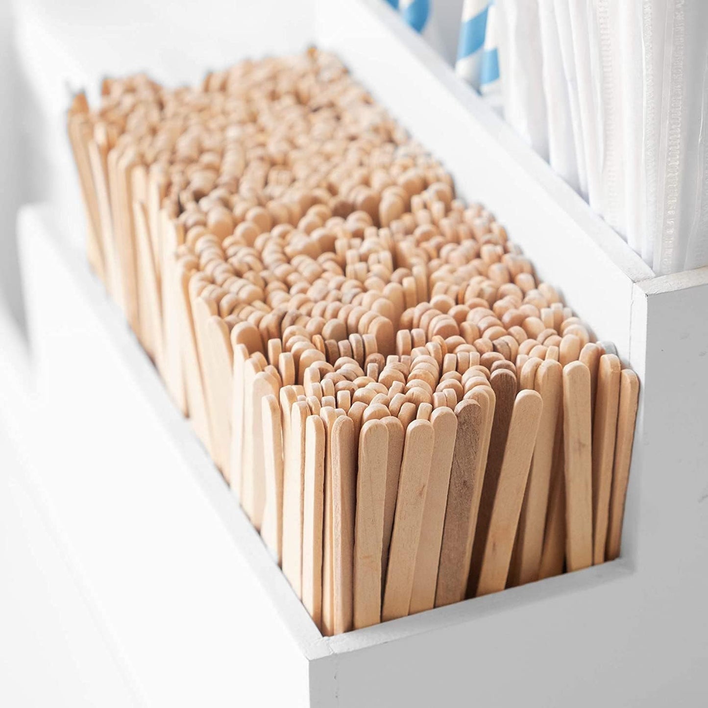 Coffee Stirrer Sticks | Tea Stirrer | Beverage Stirrer | Disposable Birchwood | Craft Stick with Round end | Large Size 5.5 Inch/ 14cm, [500 Pcs]