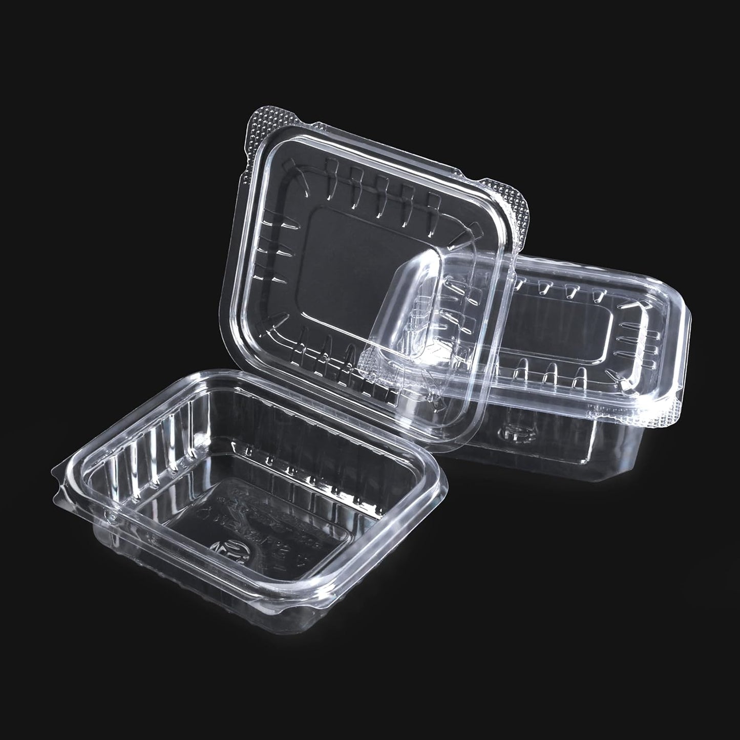 Hinged Rectangular Containers with Lid, Disposable Transparent Reusable Air Tight Box, for Kitchen Storage, Serving Food, Home, Outdoor, Travel