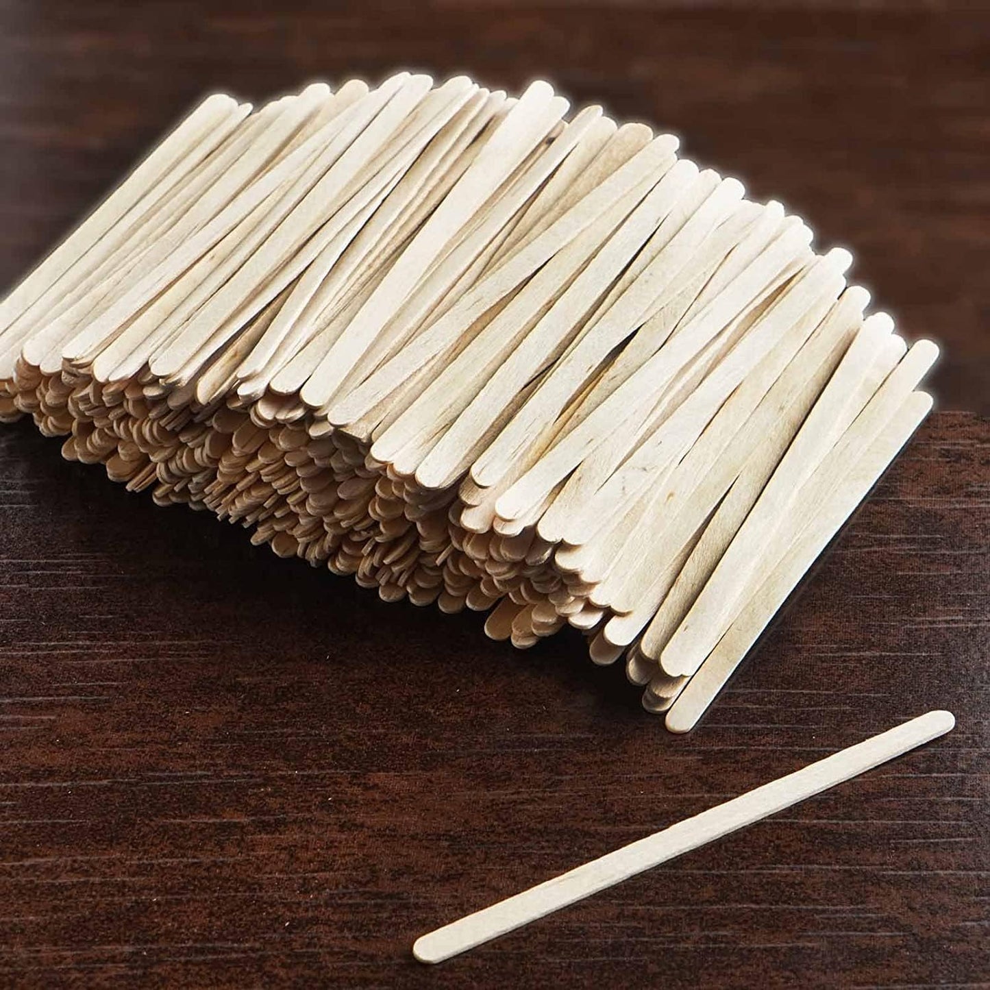 Coffee Stirrer Sticks | Tea Stirrer | Beverage Stirrer | Disposable Birchwood | Craft Stick with Round end | Large Size 5.5 Inch/ 14cm, [500 Pcs]