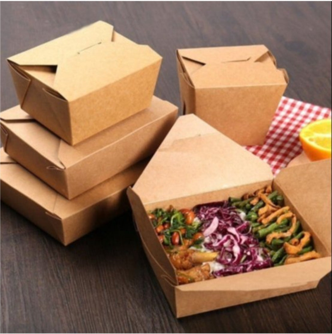 Kraft Paper Food Box 4 Fold