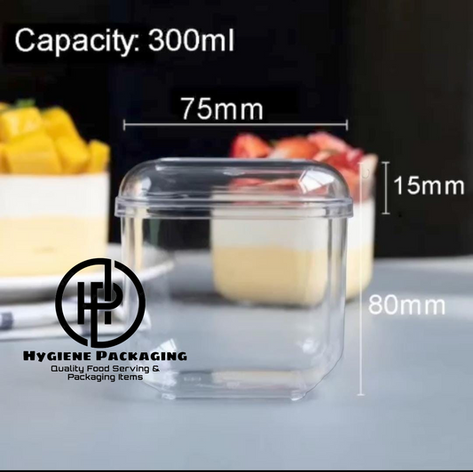 Cube Shape Dessert Tub Cookie Jar Square Pantry Chips Candy Jar Clear Airtight Cookie Storage Boxes for Home