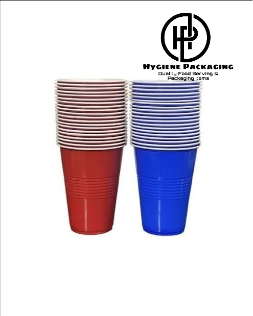 Blue Party Cups, Disposable Cups, Drinks Cups for Cocktails and Beer, 9oz BPA Free, Plastic Soda Cups, Plastic Cups