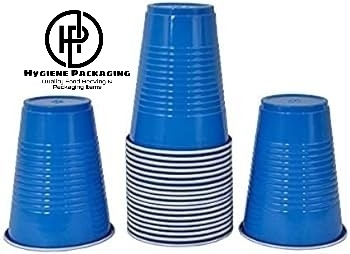 Blue Party Cups, Disposable Cups, Drinks Cups for Cocktails and Beer, 9oz BPA Free, Plastic Soda Cups, Plastic Cups