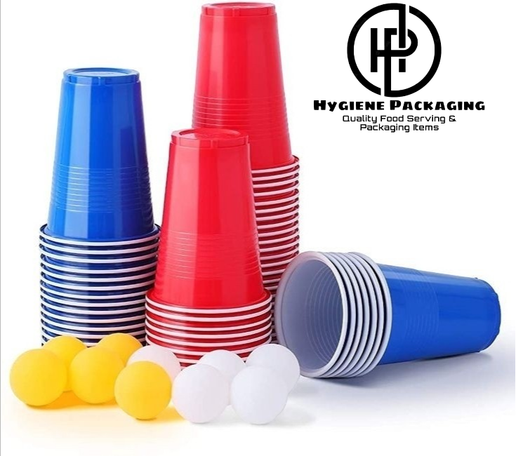 Blue Party Cups, Disposable Cups, Drinks Cups for Cocktails and Beer, 9oz BPA Free, Plastic Soda Cups, Plastic Cups