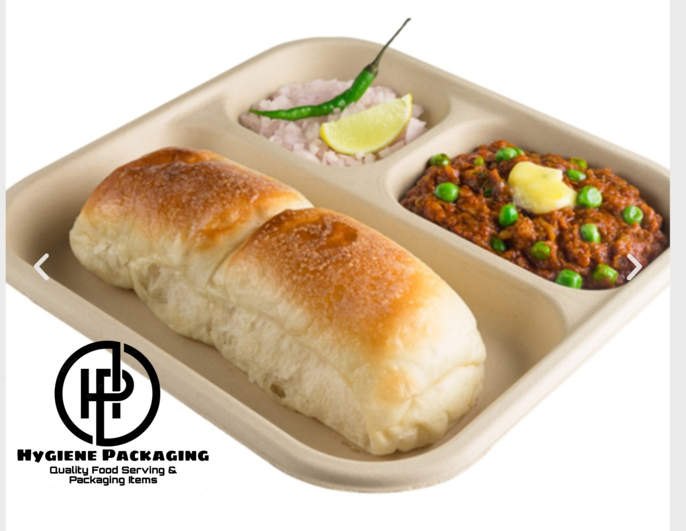 3 Compartment Plates, Bio-Degradable Sugarcane Bagasse Plates